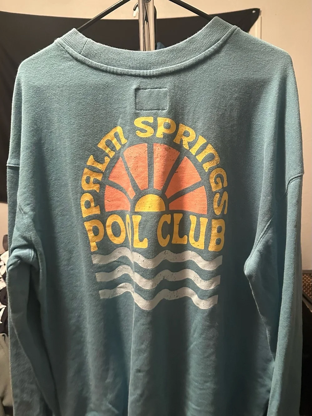 Kids Crewneck Sweatshirt in Teal with Sunrise Graphic